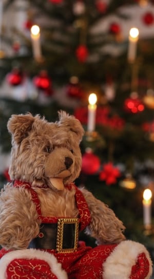 brow bear plush toy in santa suit thumbnail