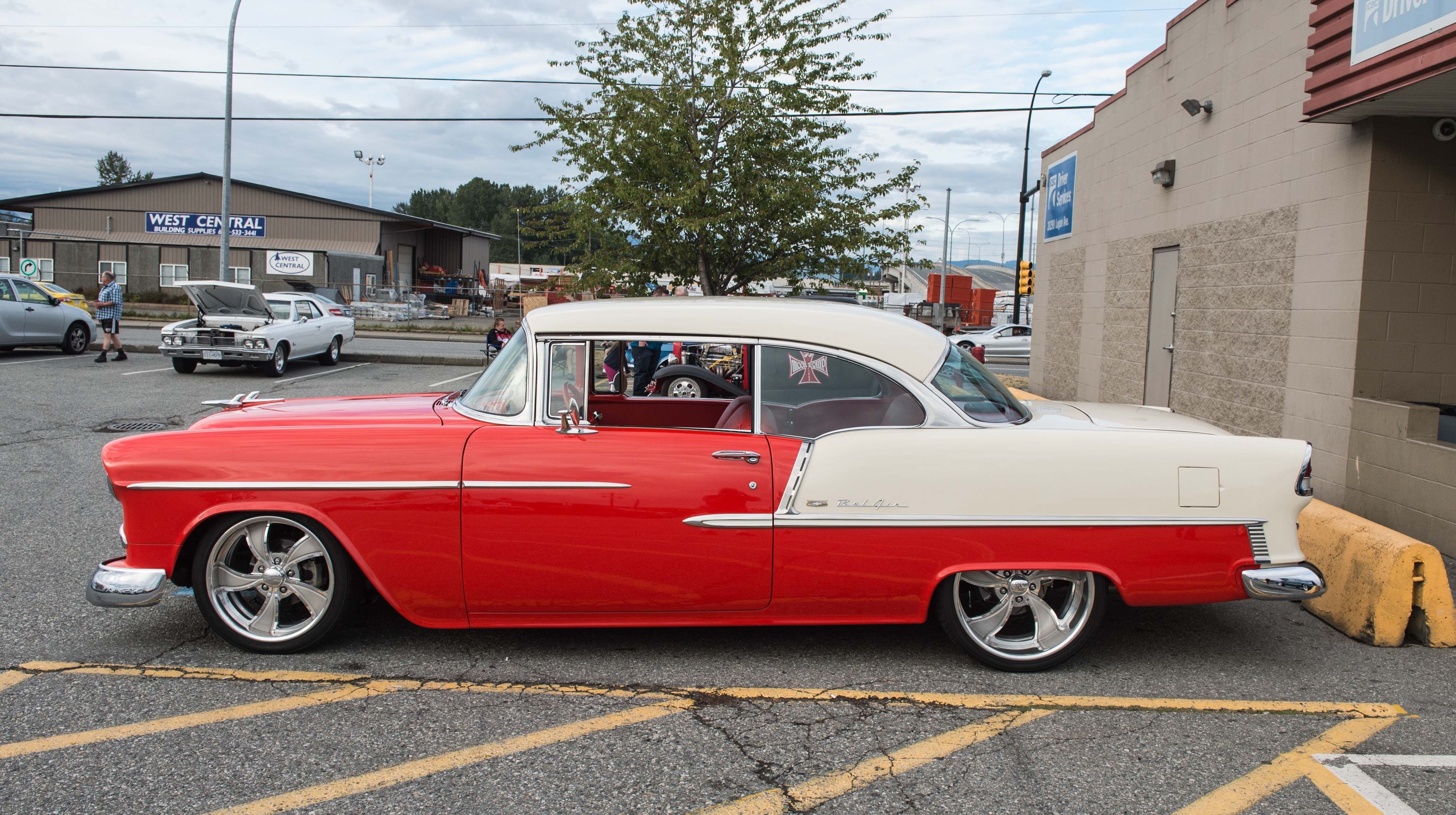 white red 1950s coupe