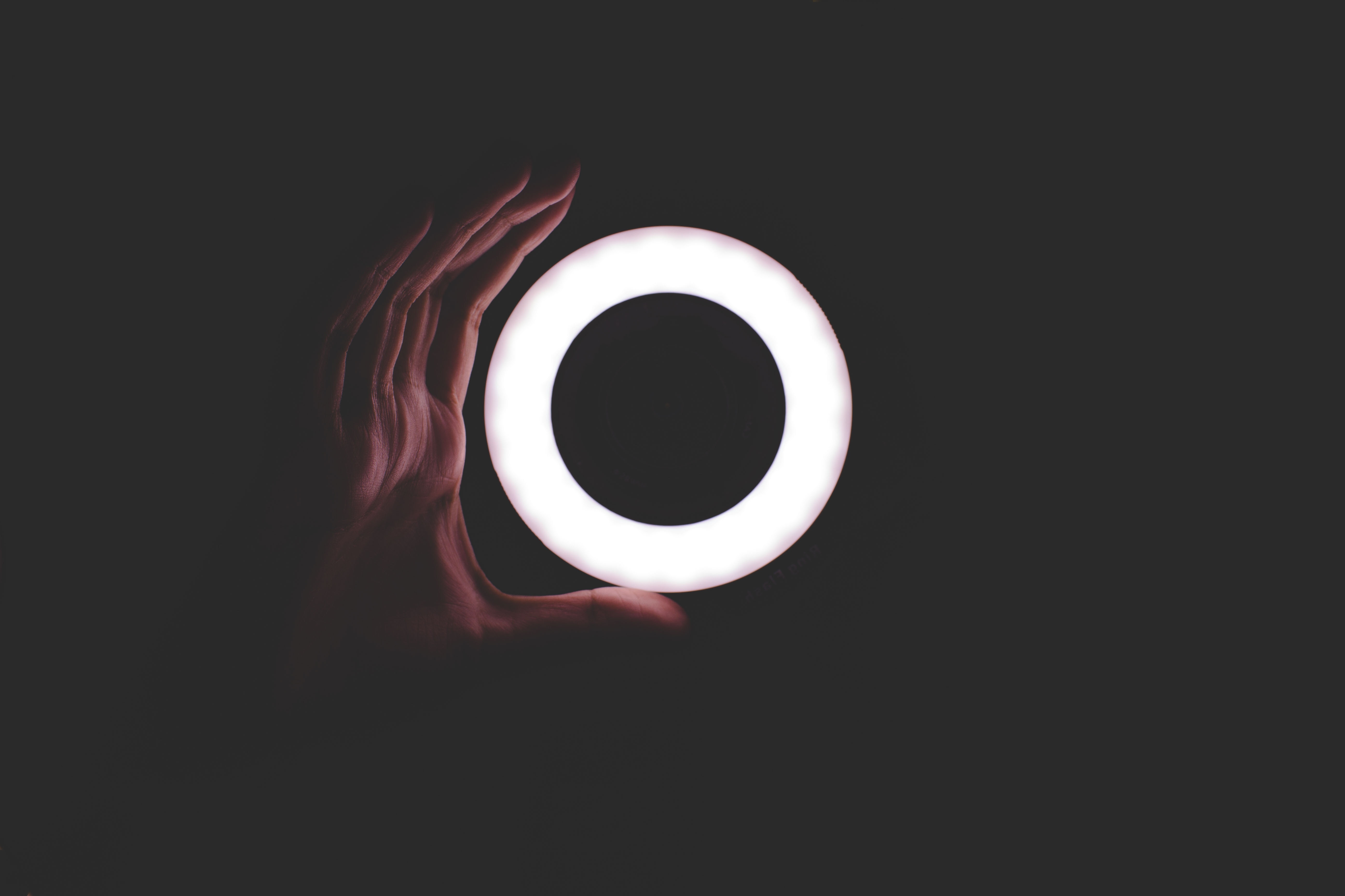 round light near human hand illustration