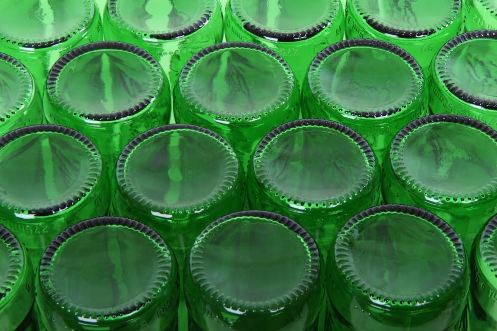green glass bottles preview