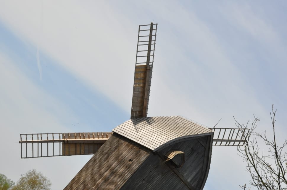 brown wooden windmill preview