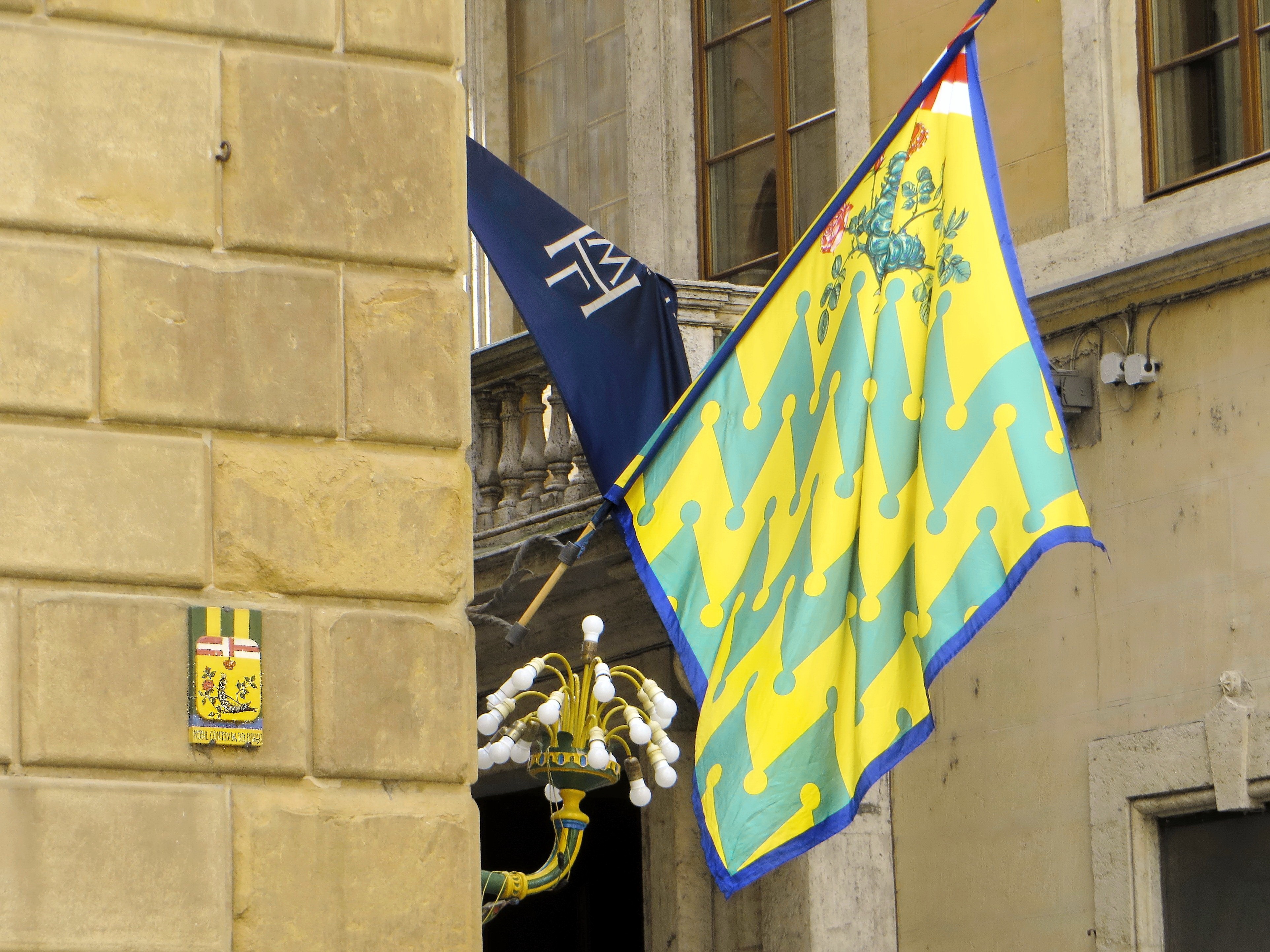 yellow grey and blue banner