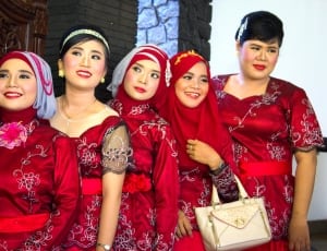 women's red hijab thumbnail