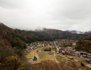 village with houses and rice farm landmark thumbnail