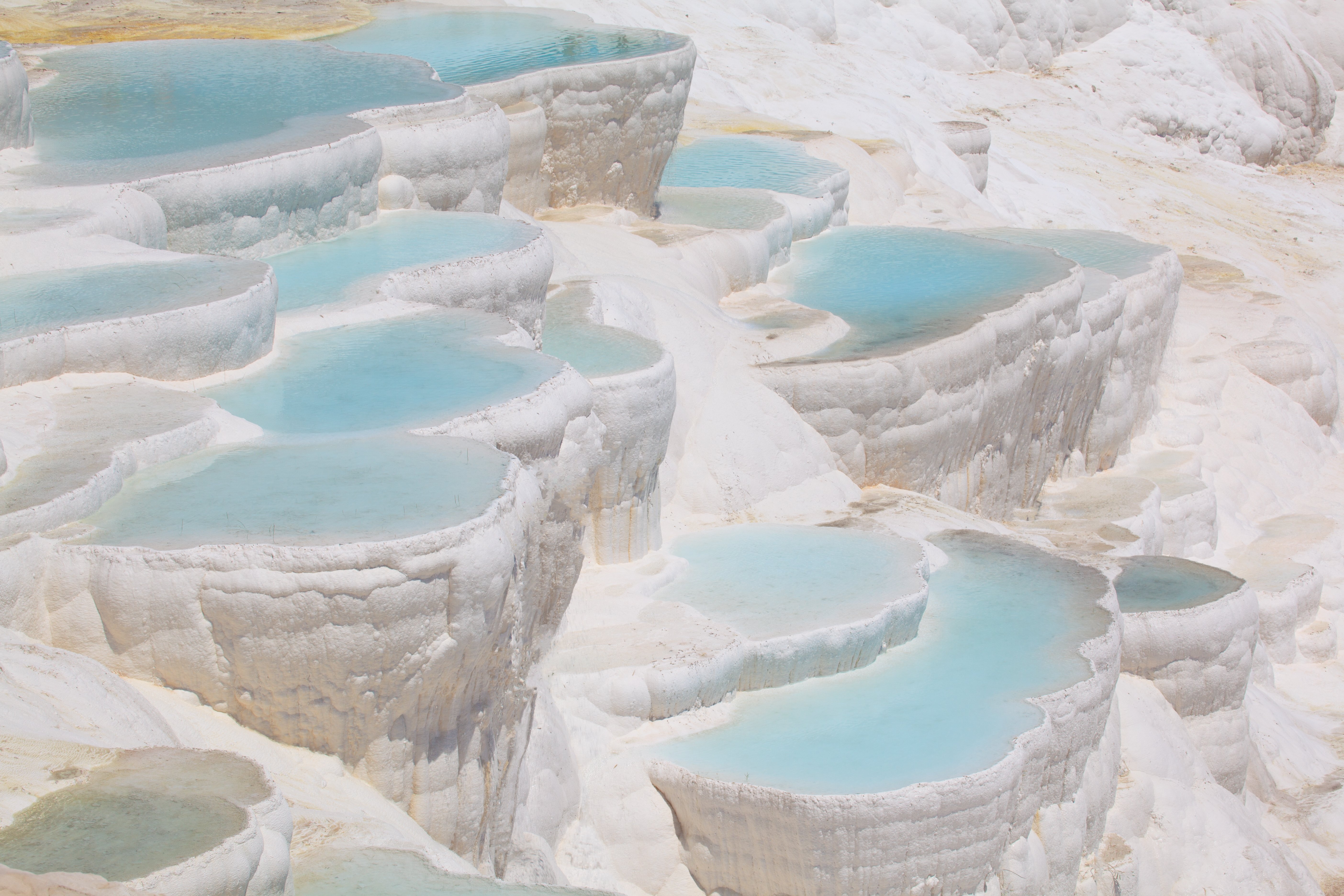beige and blue lakes