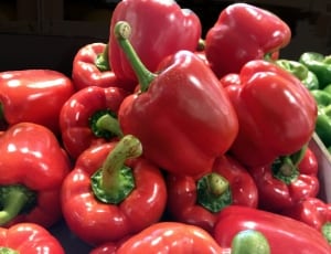 close up photo of bunch of bell peppers thumbnail