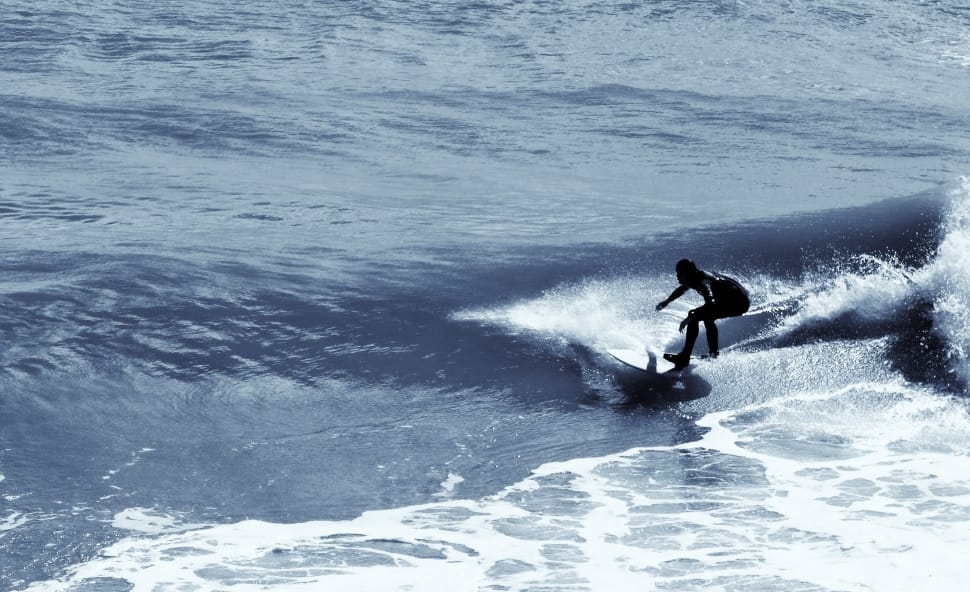 black wet suit and white surfboard preview