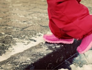 toddler's pink boots and red pants thumbnail