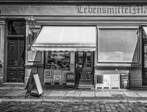 grayscale photo of lebensmitte market thumbnail