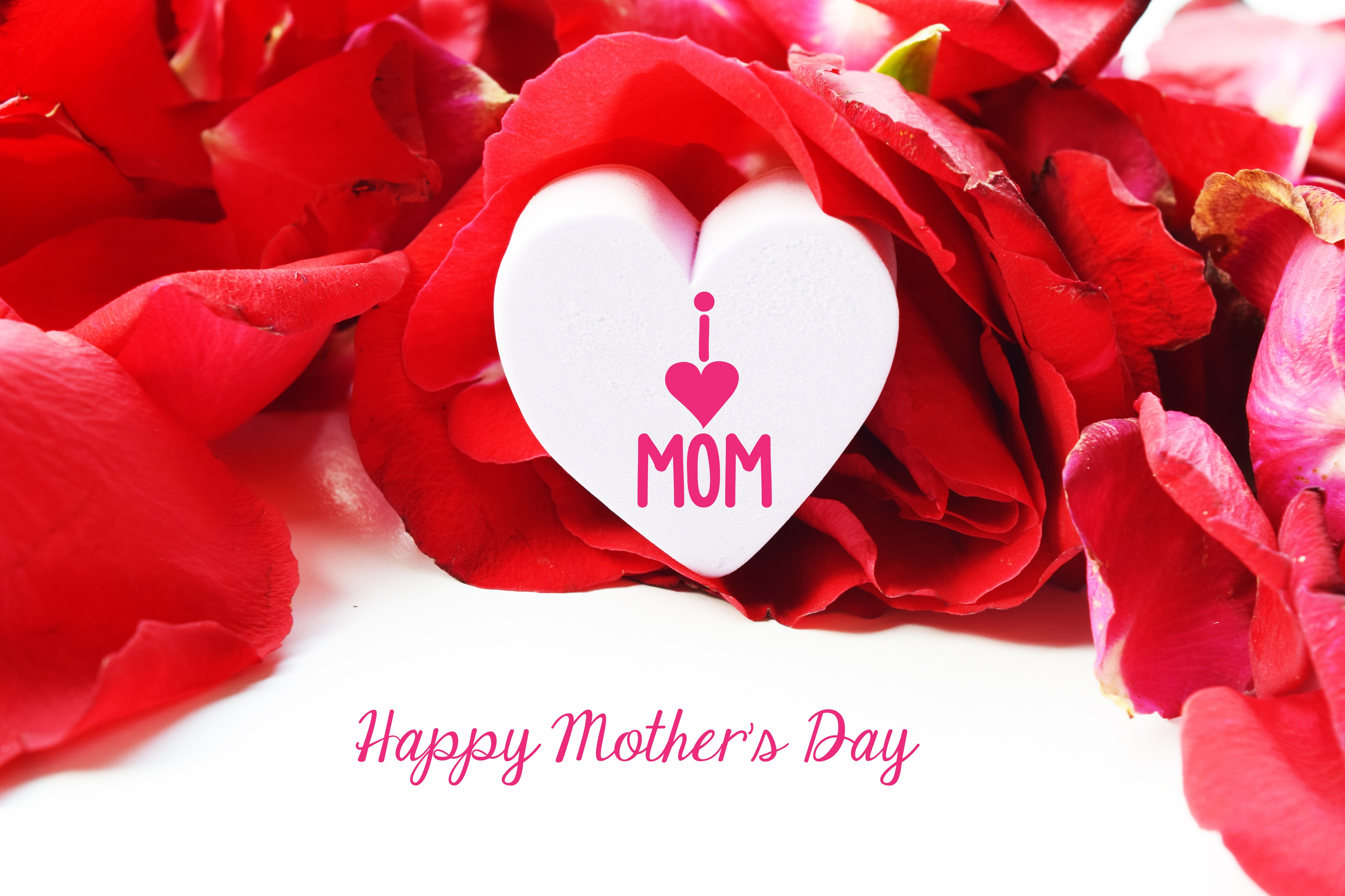 red white and pink heart happy mothers day decor