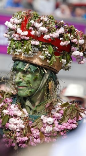 pink green and red floral costume thumbnail