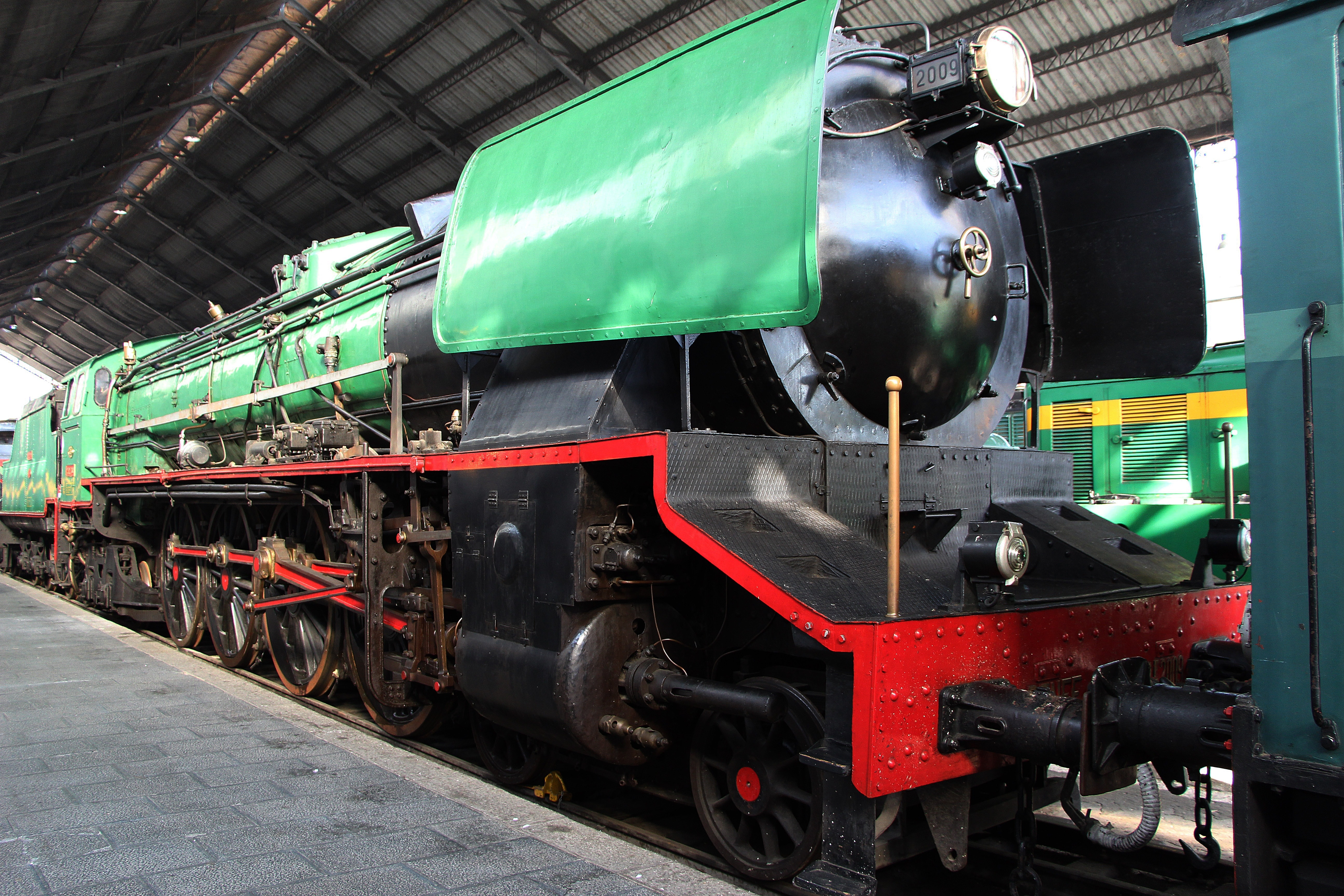 green and black train