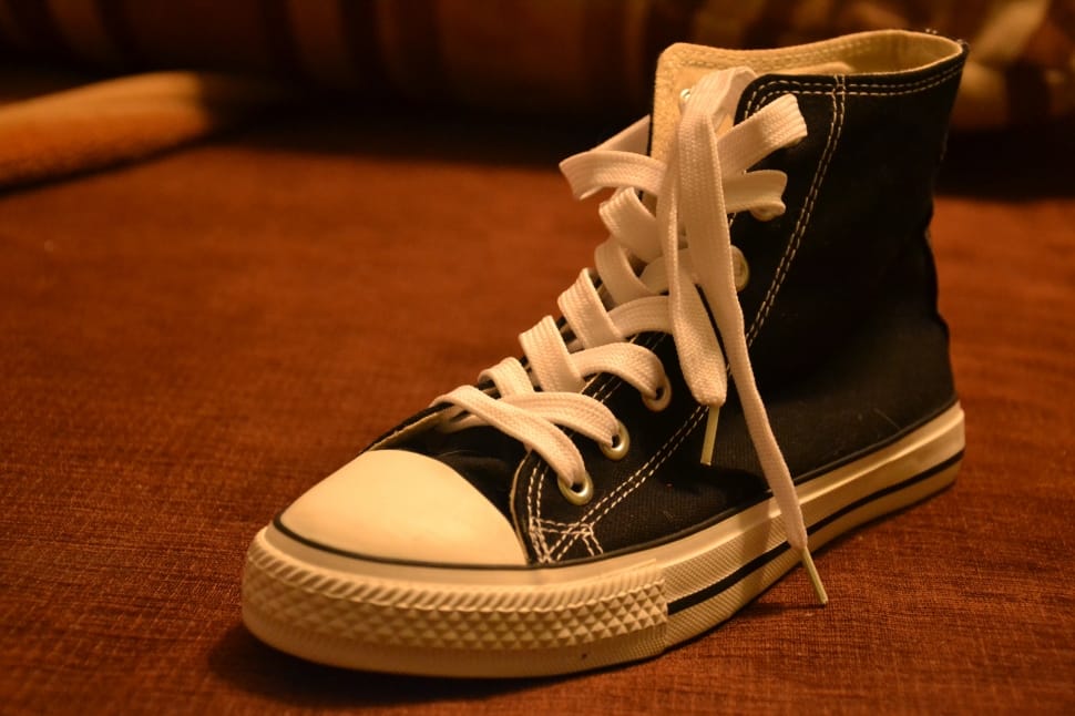 black and white high top sneakers preview