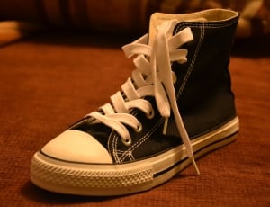 black and white high top sneakers thumbnail