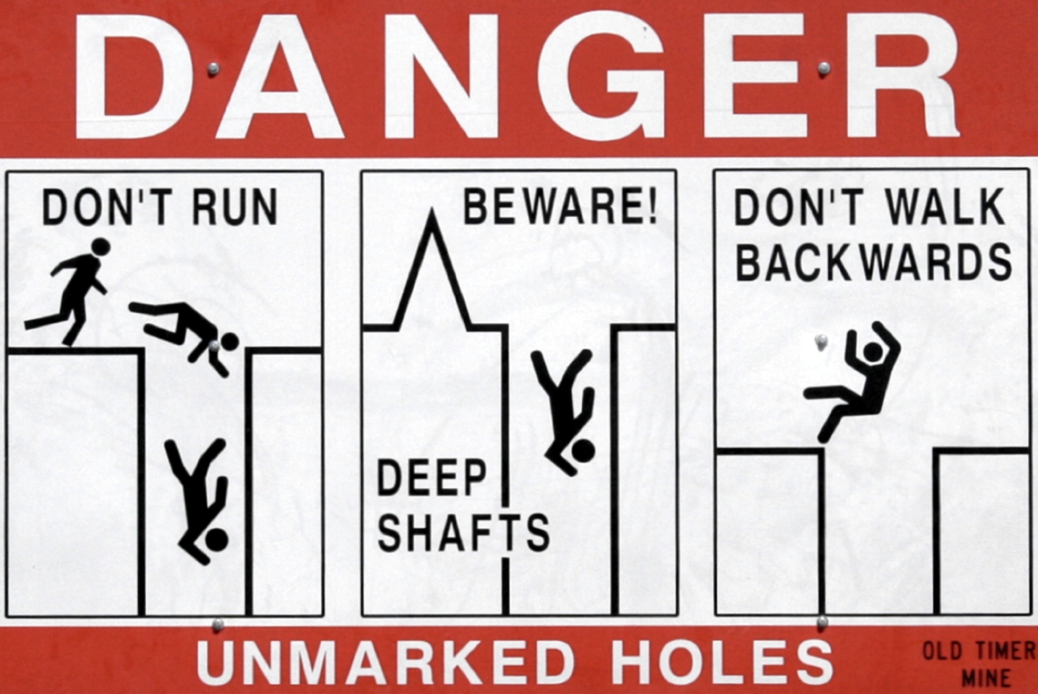 danger unmarked holes