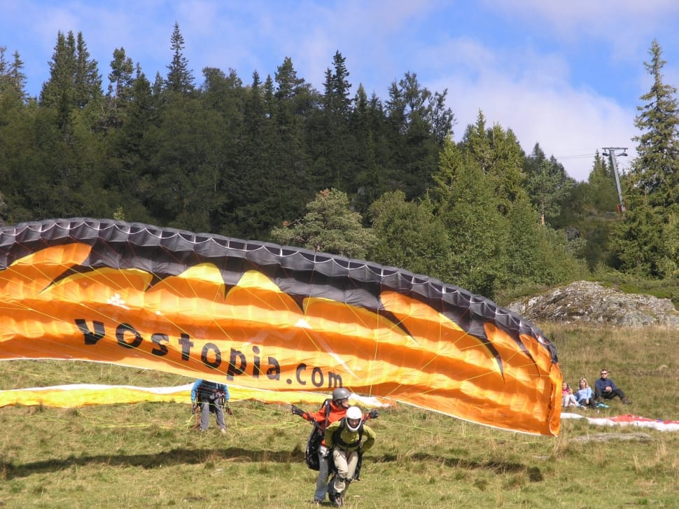 orange yellow and black parachute preview