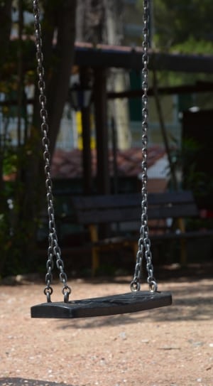 gray metal chain strap brown swing thumbnail