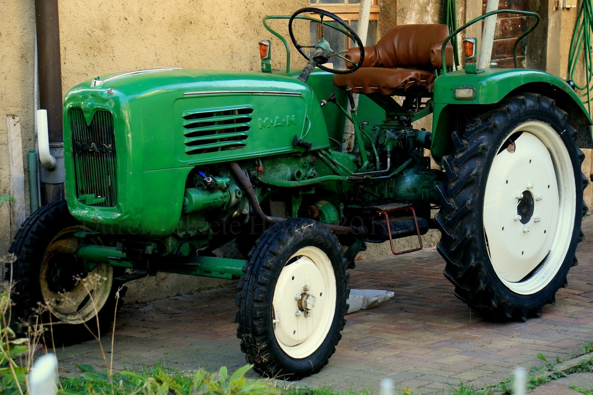 green black tractor