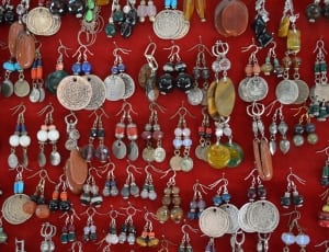 assorted beaded dangling earrings thumbnail