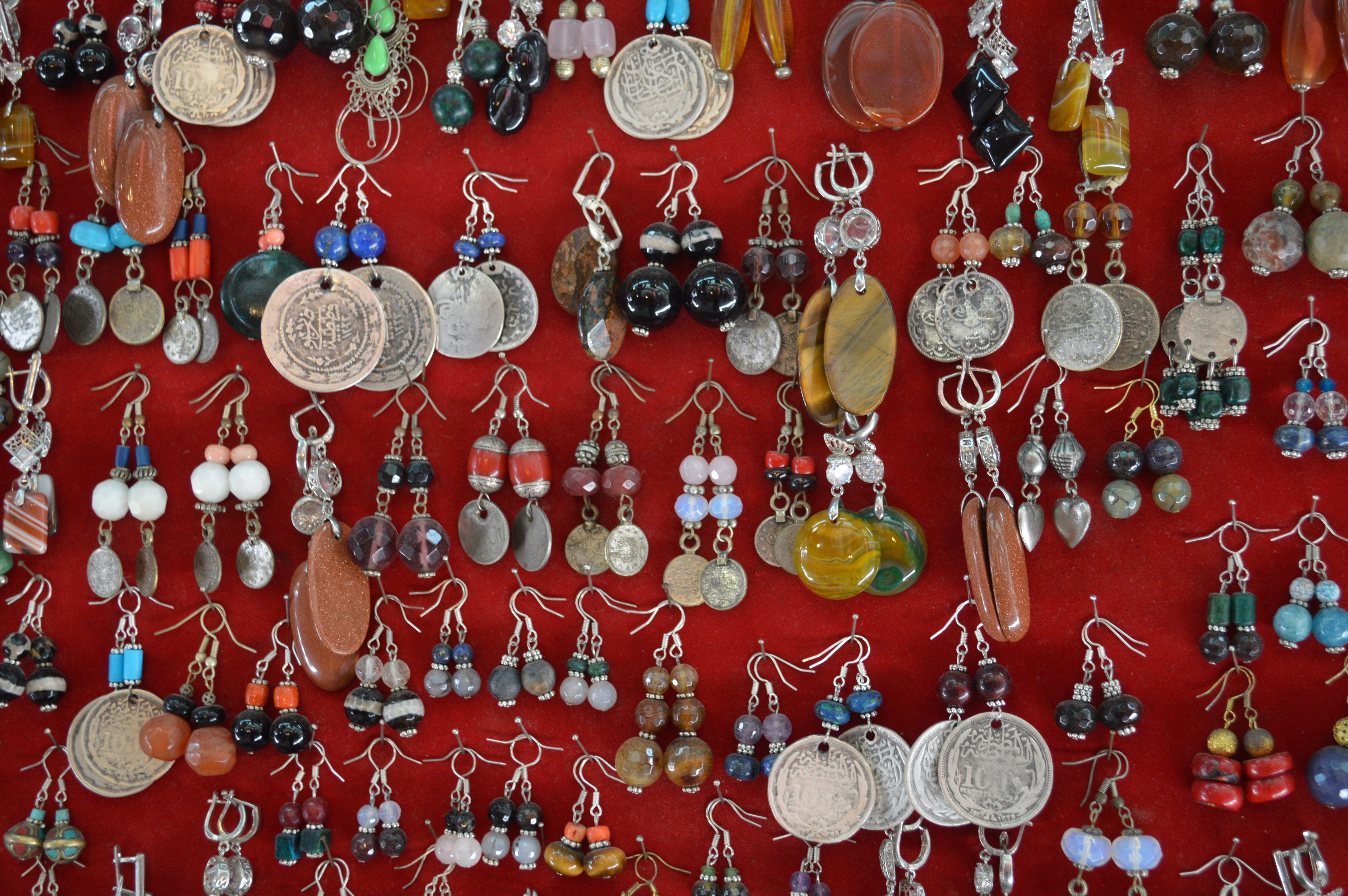 assorted beaded dangling earrings