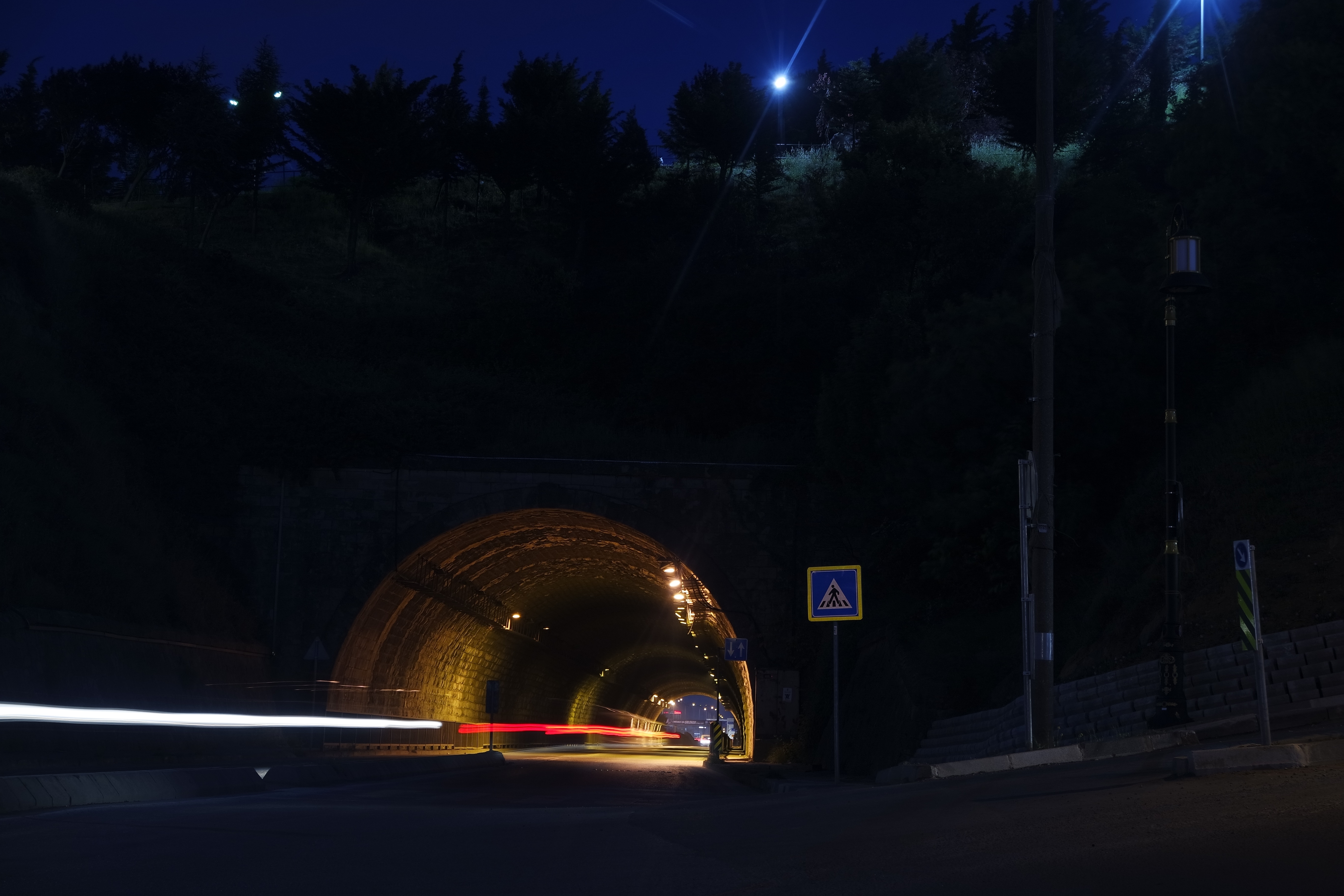 black road tunnel