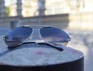 gray framed aviator style sunglasses thumbnail