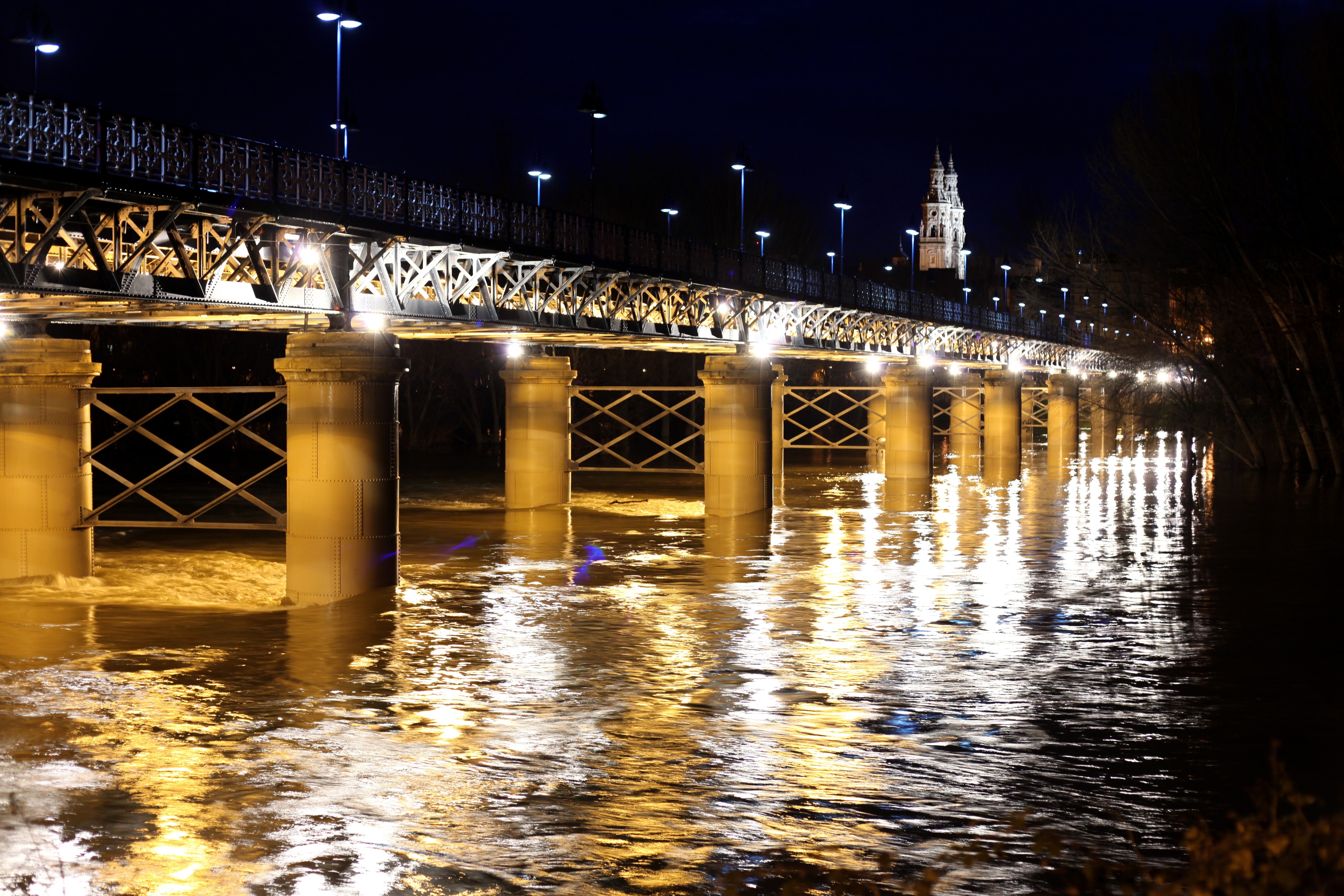 Logroño, Bridge, Landscape, Night, , 