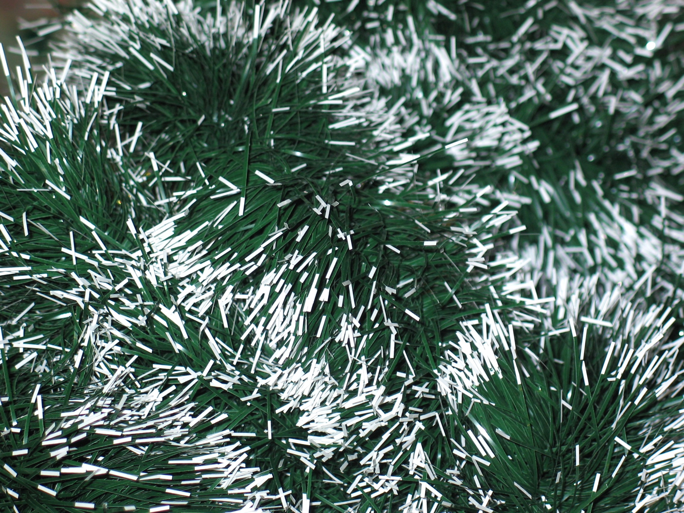 green and white tinsels