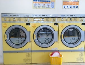 3 yellow and gray aqua front load washing machine thumbnail