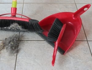 black and red brush broom and dust pan thumbnail