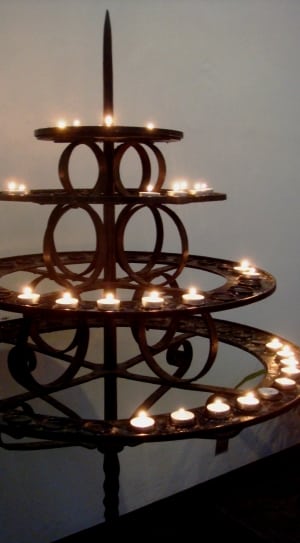 black steel 4 tier candle rack thumbnail