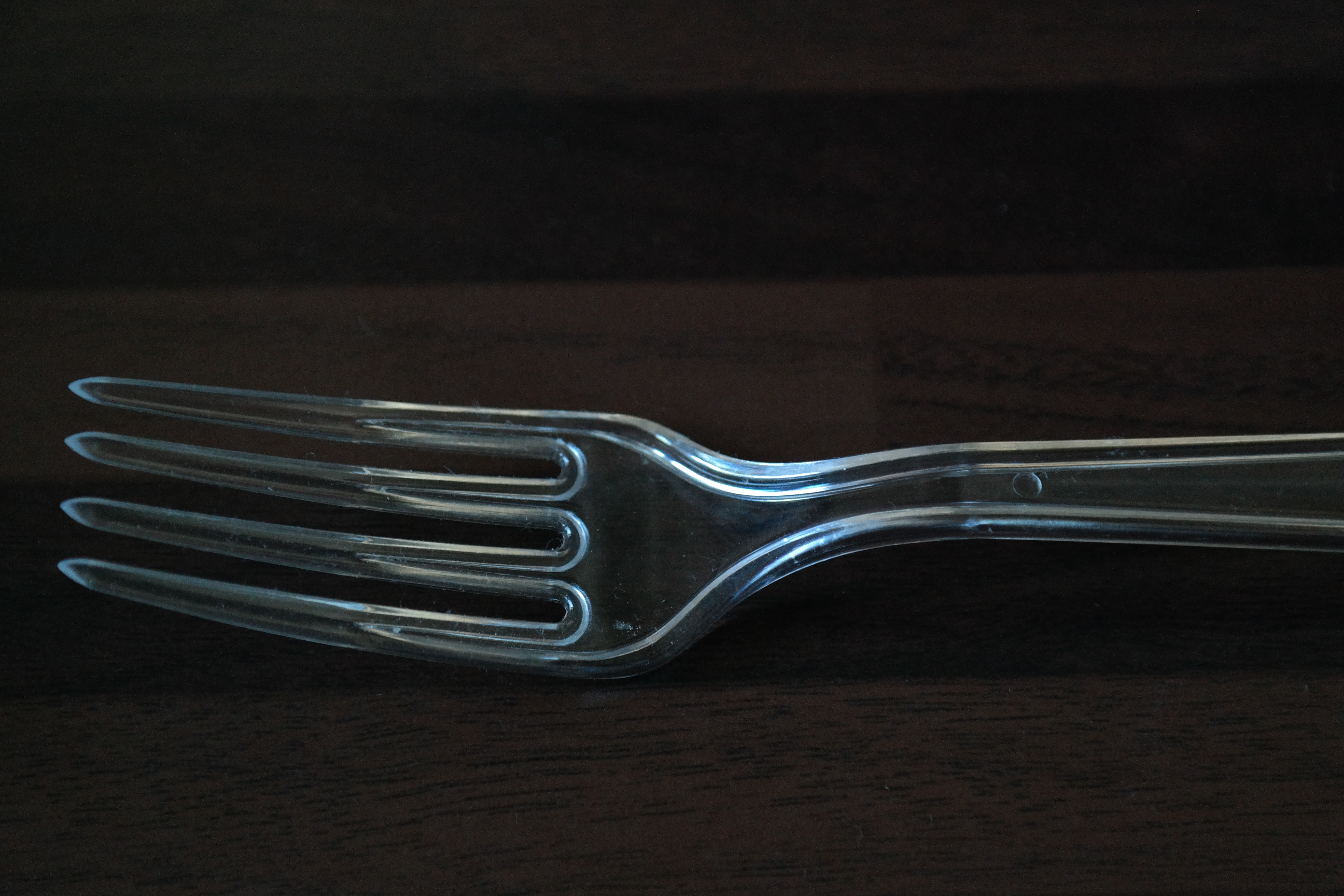 clear plastic fork
