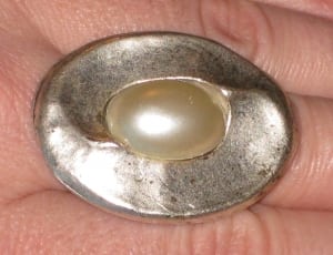 silver and white pearl ring thumbnail