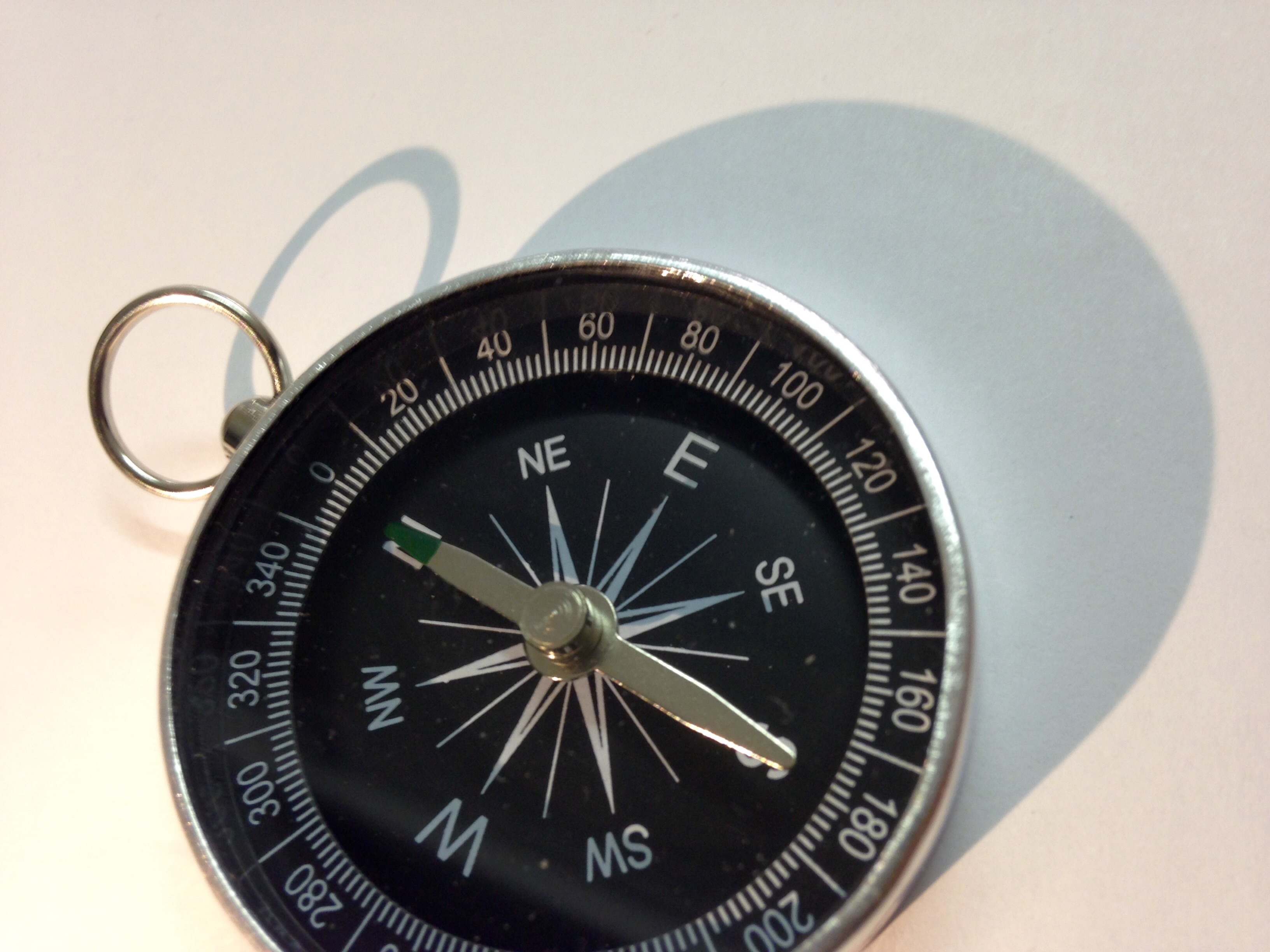 grey and black compass
