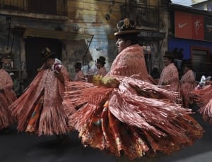 women's pink fringe traditional dresses thumbnail