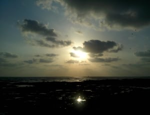 sunset view by the sea shore thumbnail