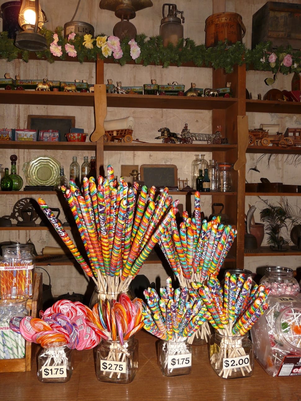 assorted color candies in sticks preview