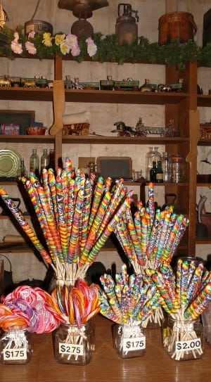 assorted color candies in sticks thumbnail