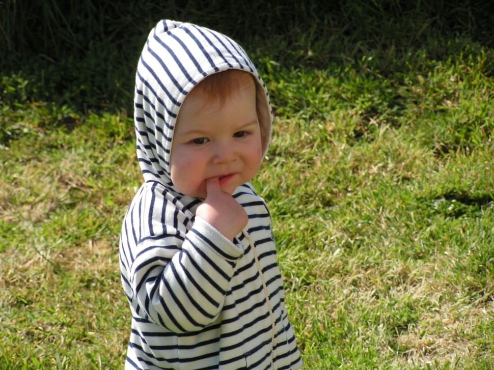 toddler's white and black stripe hoodie preview