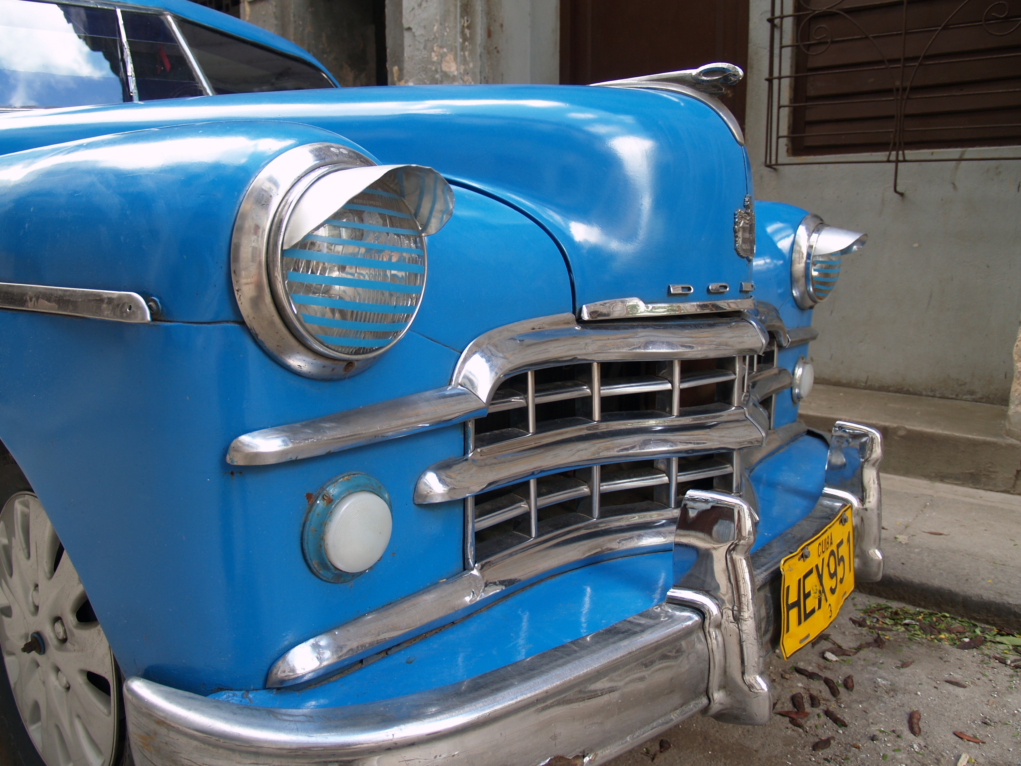 blue grey 1940s dodge car