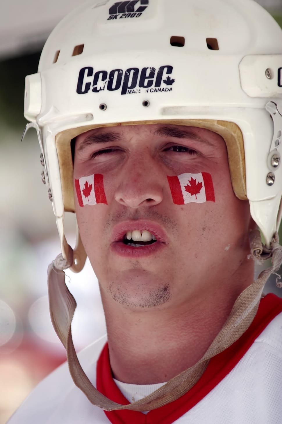 white cooper hockey helmet preview
