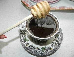 honey stick with cup and platter thumbnail