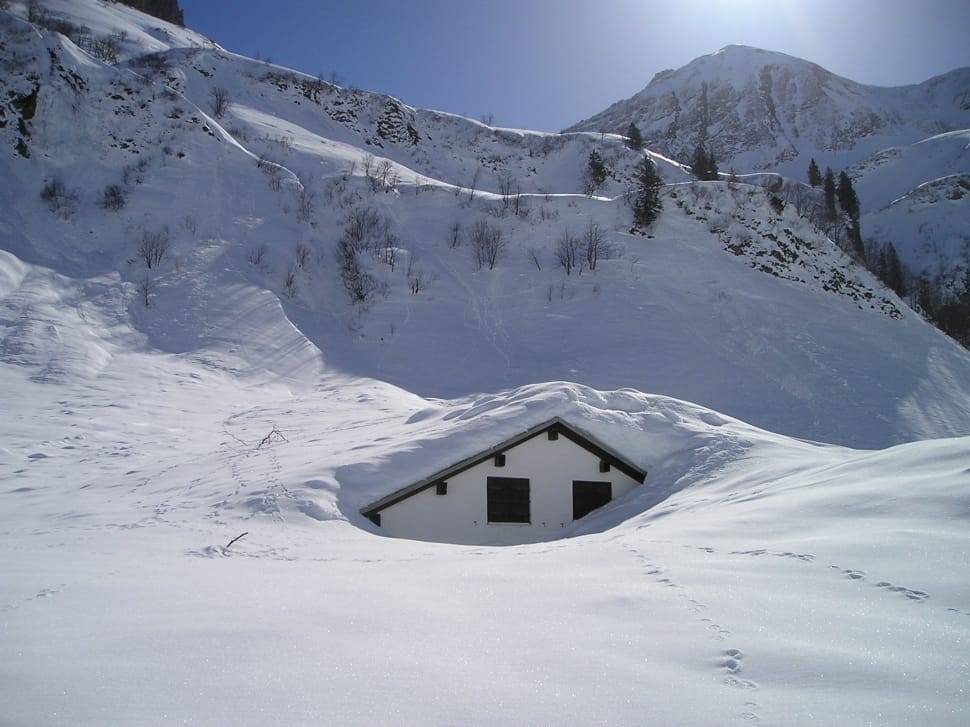 Snow, Mountains, Hut, Deep Snow, mountain, snow preview