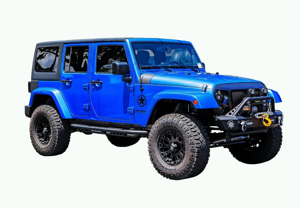 blue jeep wrangler soft top free image | Peakpx