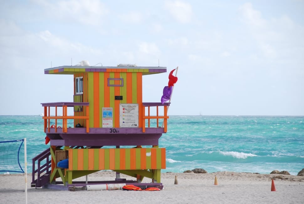 green purple and orange lifeguard house preview