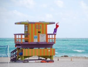 green purple and orange lifeguard house thumbnail