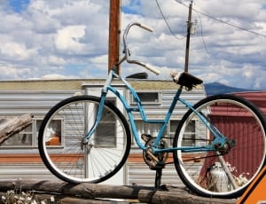 blue and chromoly cruiser bike thumbnail