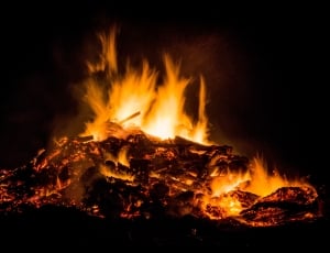 flaming firewood during nighttime thumbnail