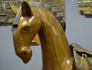 brown horse wood carve thumbnail