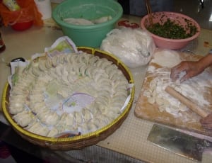 dumplings in brown wicker basket thumbnail